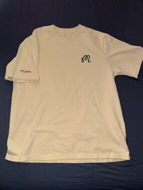 Malbon Golf Men’s T-shirt Cream/Green Size Medium